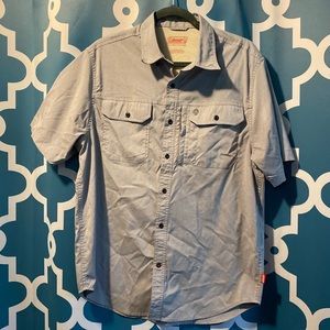 Men Gray button down Large Coleman